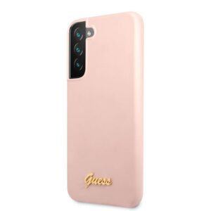Aizmugurējais vāciņš Guess - Samsung S22 Plus Silicone Metal Logo Case Pink