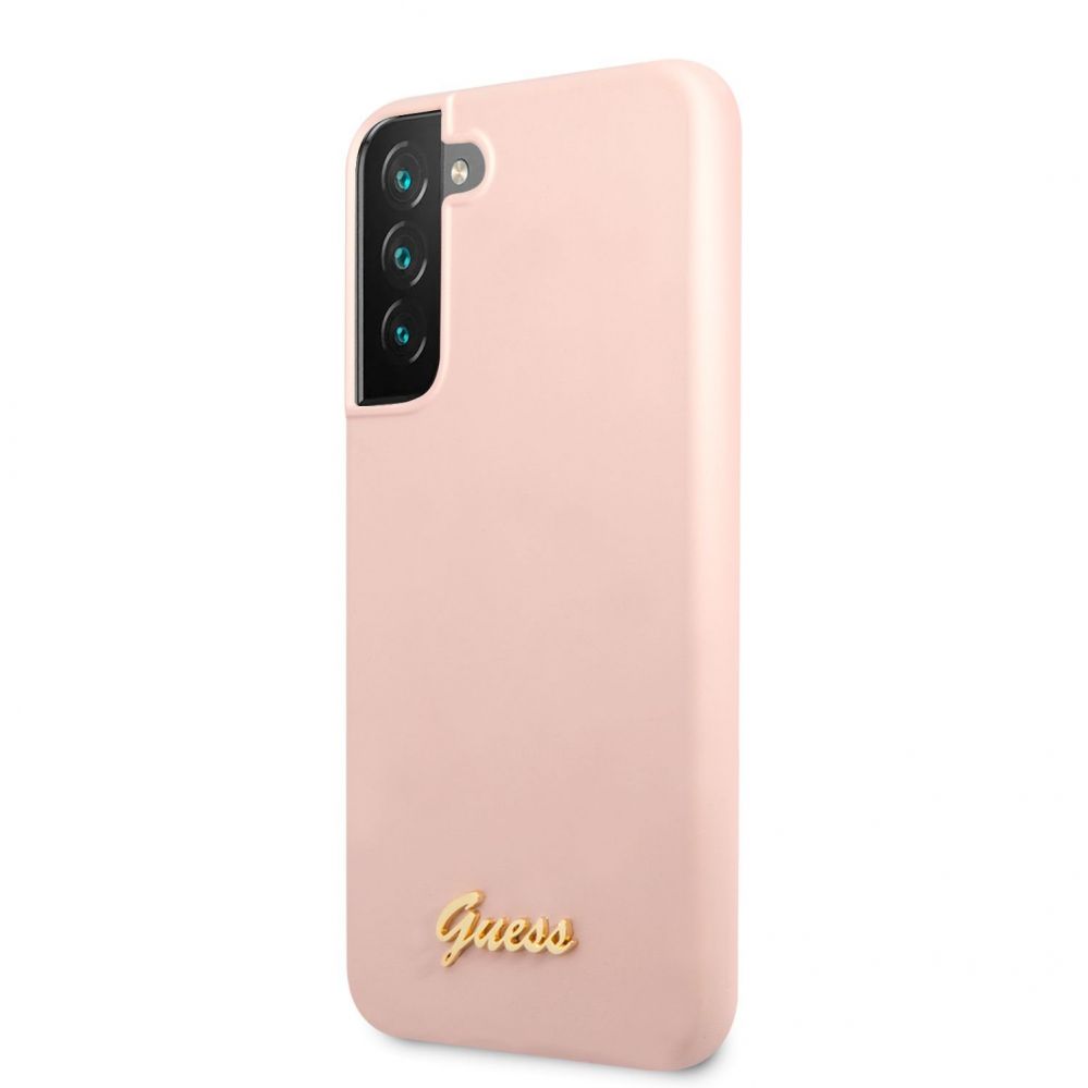 Tagakaaned Guess - Samsung S22 Plus Silicone Metal Logo Case Pink