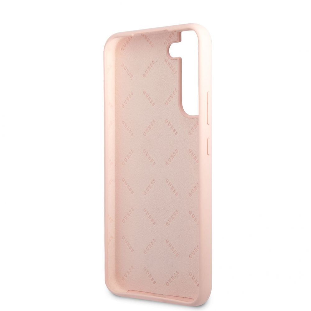 Tagakaaned Guess - Samsung S22 Plus Silicone Metal Logo Case Pink