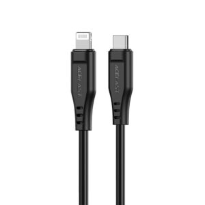 Kabelis Acefast Apple Lightning to Type-C 1.2m 30W 3A MFI Cable Black