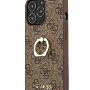 Back panel cover Guess Apple iPhone 13 Pro PU 4G Ring Case Brown