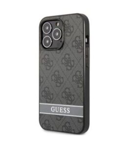 Tagakaaned Guess Apple PU 4G Stripe Case for iPhone 13 Pro Dark Grey