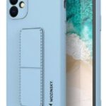 Back panel cover iLike Samsung Galaxy A22 5G Kickstand Case Silicone Stand Cover Light Blue