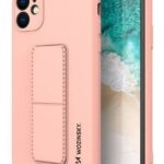 Aizmugurējais vāciņš iLike Samsung Galaxy A22 5G Kickstand Case Silicone Stand Cover Pink