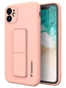 Aizmugurējais vāciņš iLike Samsung Galaxy A22 5G Kickstand Case Silicone Stand Cover Pink