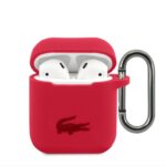 Headphone case Lacoste Apple Airpods 1/2 Liquid Silicone Glossy Printing Logo Case Red
