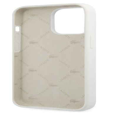 Aizmugurējais vāciņš Lacoste Apple iPhone 13 Pro Liquid Silicone Allover Pattern Case White