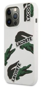 Aizmugurējais vāciņš Lacoste Apple iPhone 13 Pro Liquid Silicone Allover Pattern Case White