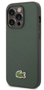 Aizmugurējais vāciņš Lacoste Apple iPhone 14 Pro Iconic Petit Pique Logo Case Dark Green