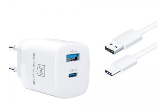 Adapteris 3MK Hyper GaN Charger 33W White