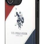 Tagakaaned U.S Polo Apple iPhone 14 Pro Leather Double Horse Case White Blue