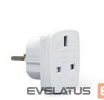 Adapter Gembird  AC power adapter, UK socket to EU Schuko plug, 7.5 A White, Travel adapter 