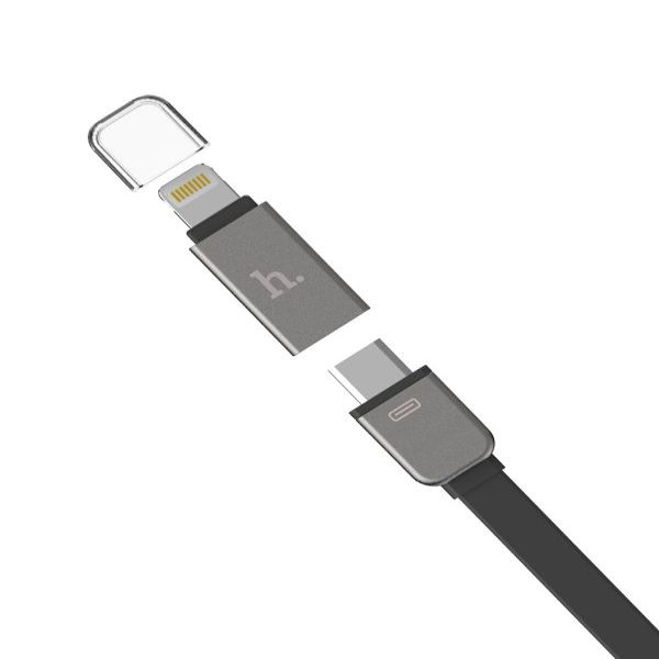 Auto lādētāji Hoco Universal UCL01 Multifunction apple+micro usb Gray
