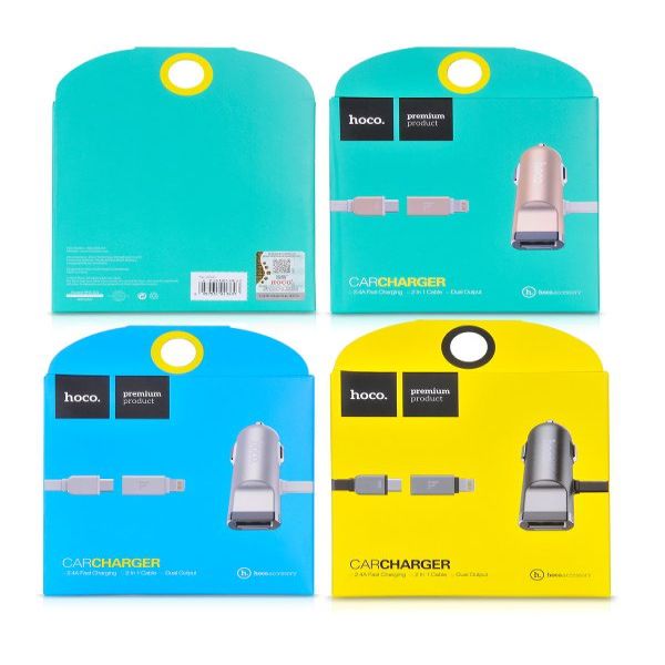 Auto lādētāji Hoco Universal UCL01 Multifunction apple+micro usb Gray