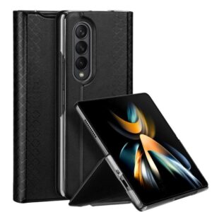 Tagakaaned Dux Ducis Samsung Galaxy Z Fold4 Bril case with a flip wallet stand Black