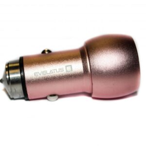 Autolaadijad Evelatus Universal Car Charger ECC01 PINK 2USB port 3.1A with stainless steel escape tool Pink