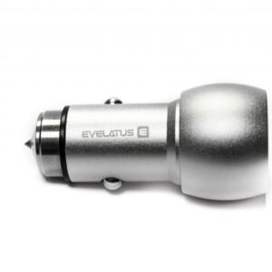 Auto charger Evelatus Universal Car Charger ECC01 2USB port 3.1A with stainless steel escape tool Silver