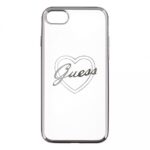 Nugarėlės dėklai Guess Apple iPhone 7 / 8 Heart TPU case Silver