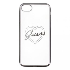 Aizmugurējais vāciņš Guess Apple iPhone 7 / 8 Heart TPU case Silver