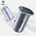 Auto charger Baseus Universal MINI T Dual U Smart Car Charger 2.4A CCMNT-16 Chrome