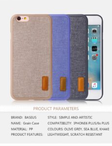 Aizmugurējais vāciņš Baseus Apple Grain Case For iPhone6 Plus/iPhone6S Plus WIAPIPH6SP-BW03 Sea Blue