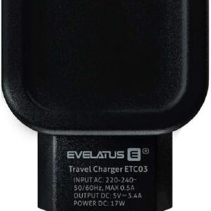 Adapteris Evelatus Universal Evelatus Travel Charger Two USB 3.4A ETC03 Black