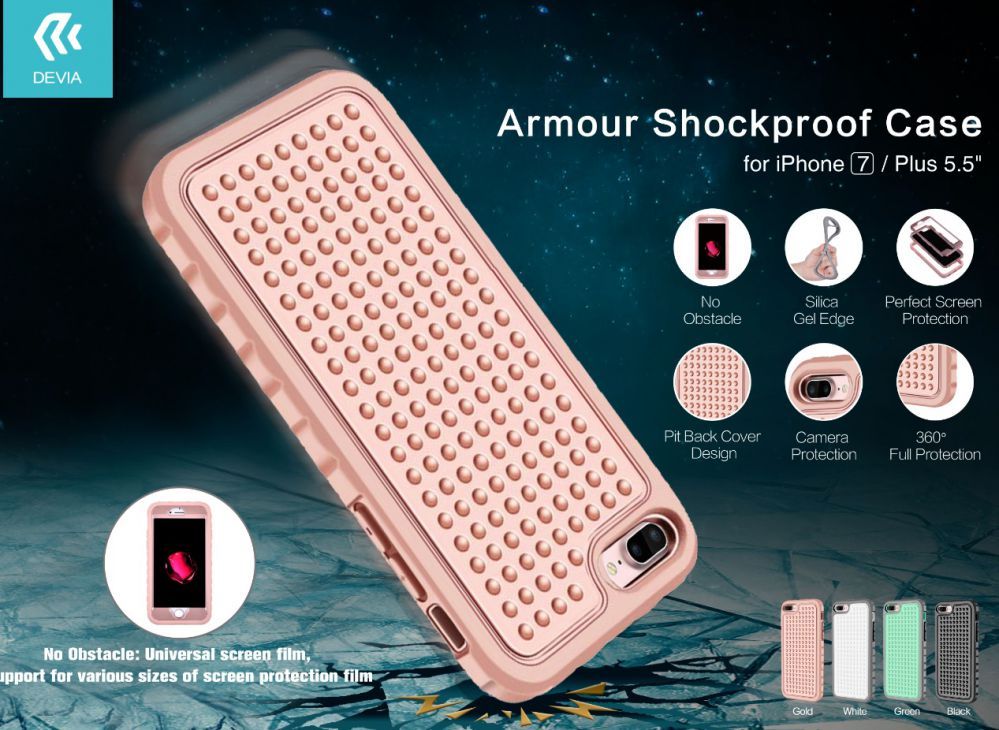 Aizmugurējais vāciņš Devia Apple iPhone 7 Plus Armor Shockproof Case Green