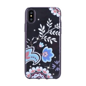 Nugarėlės dėklai Devia Apple iPhone X Crystal Bloosom case Black