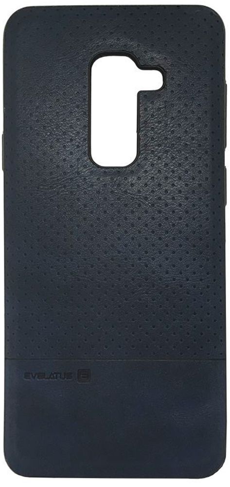 Back panel cover Evelatus Samsung Galaxy A6 Plus 2018 TPU case 1 with metal plate (possible to use with magnet car holder) Blue