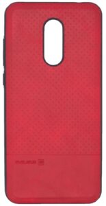 Back panel cover Evelatus Xiaomi Redmi 5 Plus TPU case 1 with metal plate (possible to use with magnet car holder) Red