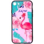 Aizmugurējais vāciņš Evelatus Apple iPhone 7/8/SE 2020 Picture Glass Case Flamingo Party