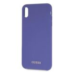 Nugarėlės dėklai Guess Apple iPhone XR Silicone Cover Gold Logo Purple