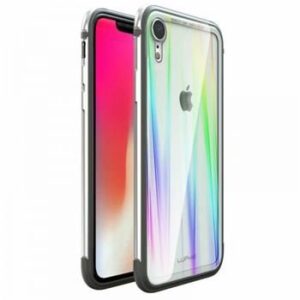 Aizmugurējais vāciņš Luphie Apple iPhone XR Aurora Condom Aluminium Frame + TPU Case Silver
