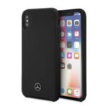 Back panel cover Mercedes-Benz Apple iPhone XR Liquid Silicone Case Black