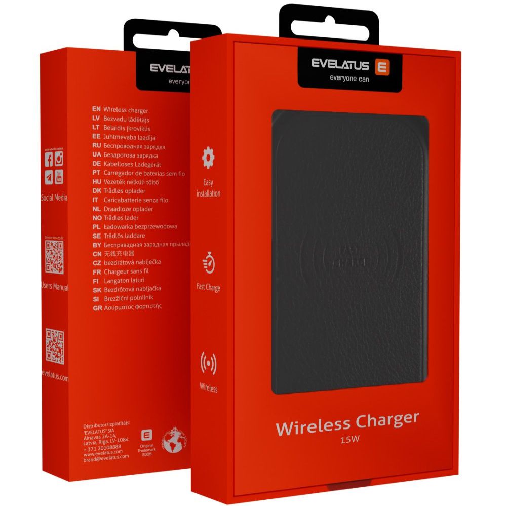 Bezvadu lādētājs Evelatus Universal Wireless Desk charger EWD01 Black