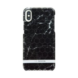Aizmugurējais vāciņš SoSeven Apple iPhone X/XS Milan Case Hexagonal Marble Black