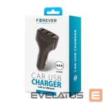 Automobiliniai įkrovikliai Forever Universal Triple USB car charger CC-05 4.8A Black