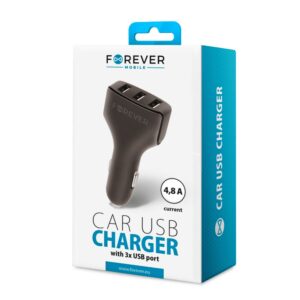 Auto lādētāji Forever Universal Triple USB car charger CC-05 4.8A Black