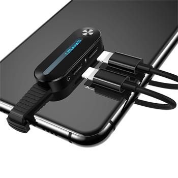 Переходник USAMS Lightning Dual Adapter with LED Light SJ357 Black