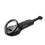 Переходник Hoco  Lightning to 2 x Lightning + ring holder Black