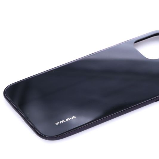 Back panel cover Evelatus Apple iPhone 11 Pro Water Ripple Full Color Electroplating Tempered Glass Black