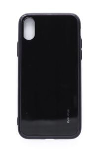 Aizmugurējais vāciņš Evelatus Apple iPhone X/XS Water Ripple Full Color Electroplating Tempered Glass Black