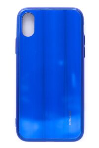 Aizmugurējais vāciņš Evelatus Apple iPhone X/XS Water Ripple Full Color Electroplating Tempered Glass Blue