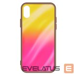 Back panel cover Evelatus Samsung A10 Water Ripple Full Color Electroplating Tempered Glass Gradient Yellow-Pink