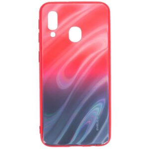Aizmugurējais vāciņš Evelatus Samsung Galaxy A40 Water Ripple Gradient Color Anti-Explosion Tempered Glass Case Gradient Red-Black