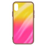 Aizmugurējais vāciņš Evelatus Samsung Galaxy A50 Water Ripple Full Color Electroplating Tempered Glass Gradient Yellow-Pink