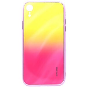 Aizmugurējais vāciņš Evelatus Apple iPhone XR Water Ripple Gradient Color Anti-Explosion Tempered Glass Case Gradient Yellow-Pink