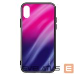 Back panel cover Evelatus Huawei P Smart 2019 Water Ripple Full Color Electroplating Tempered Glass Gradient Pink-Purple