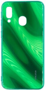 Aizmugurējais vāciņš Evelatus Samsung Galaxy A40 Water Ripple Full Color Electroplating Tempered Glass Case Green