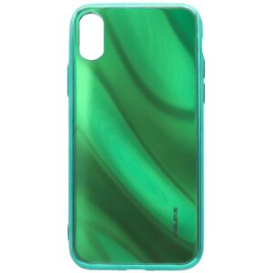 Aizmugurējais vāciņš Evelatus Apple iPhone X/XS Water Ripple Full Color Electroplating Tempered Glass Case Green